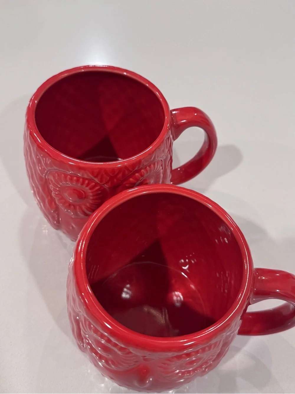 Pair of West Elm Red Owl Coffee Mugs
